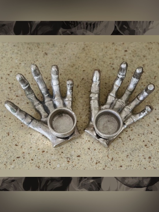 Other - Skeleton hands candle holders